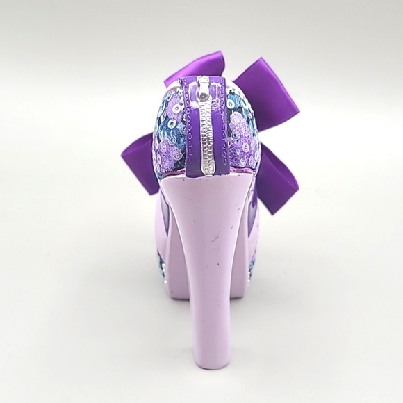 Purple High Heel Shoe with Rhinestones & Flowers Trinket Box - Picture 4 of 5